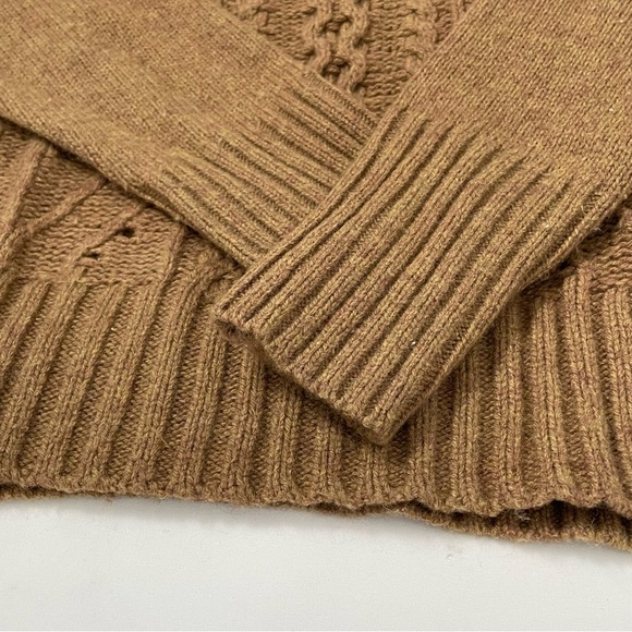 J. Crew Camel Brown Knitted Sweater Cable Knit EUC XS - Picture 5 of 10